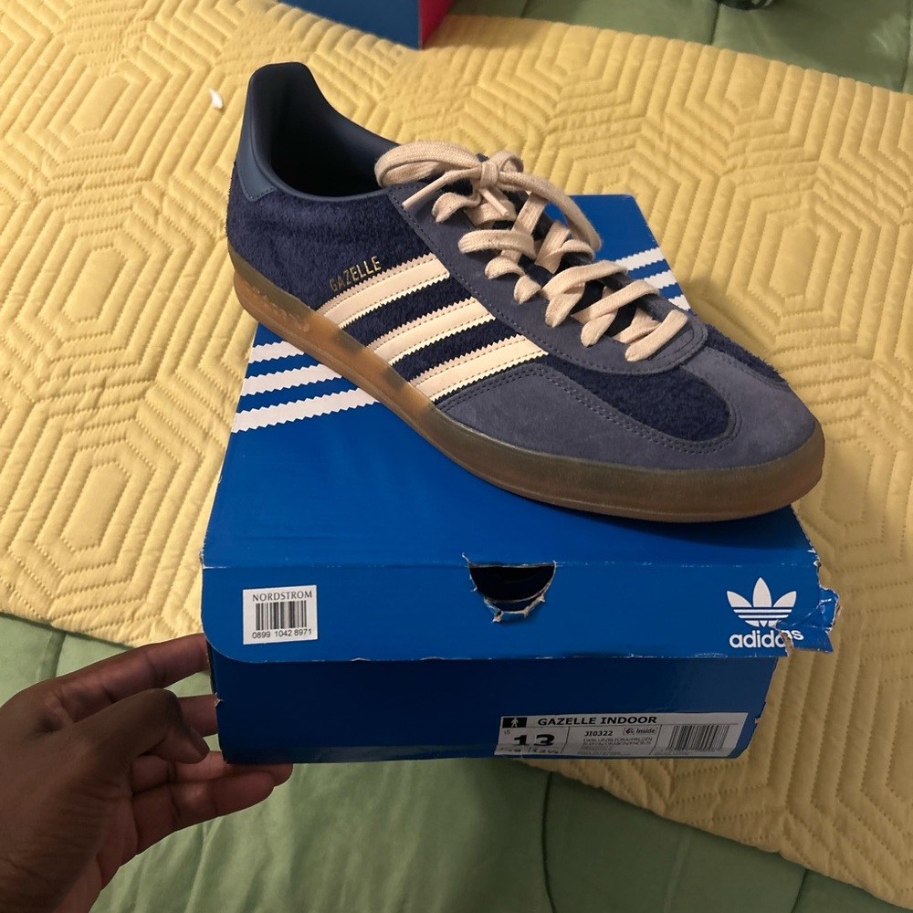 Adidas Gazelle Indoor Navy and Cream Shoes